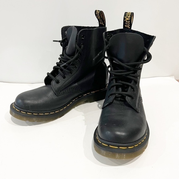 Dr. Martens 1460 Pascal Leather Lace Up Black Boots - Picture 10 of 14